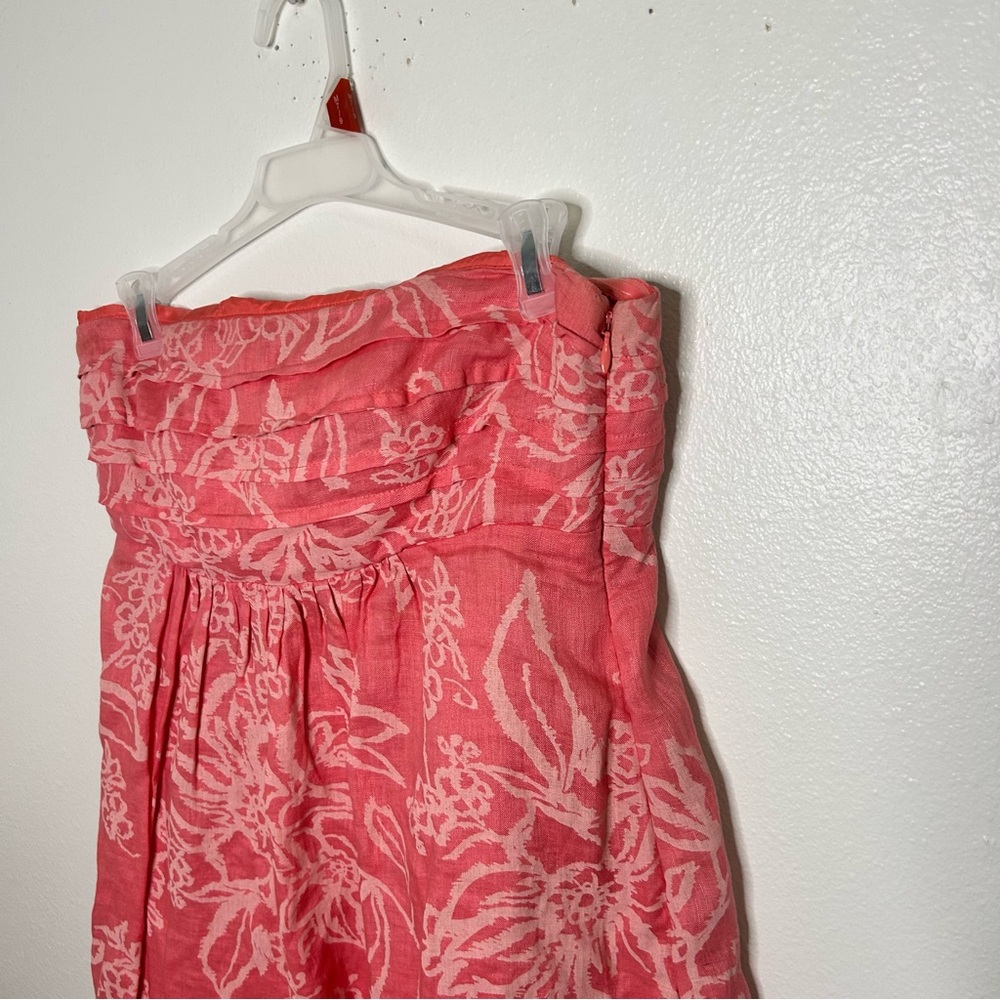 Banana republic linen strapless pink floral print dress - Picture 6 of 6